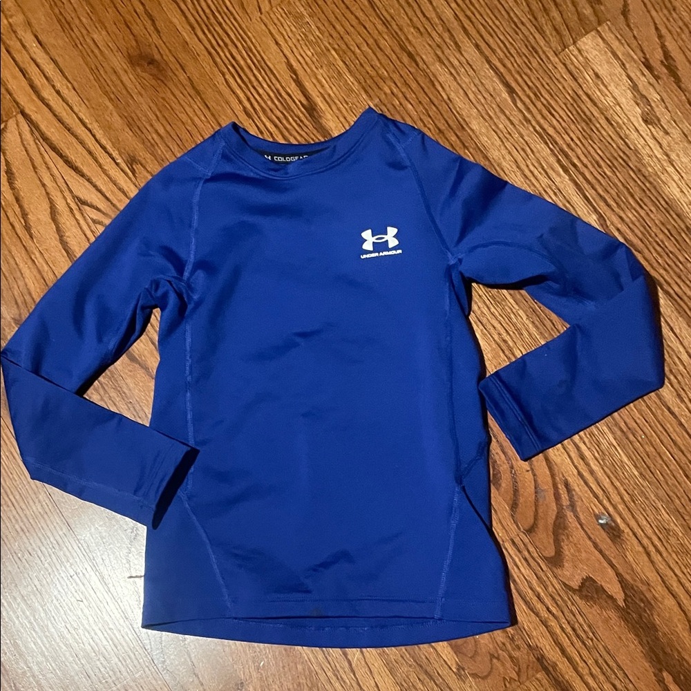 Under Armour Blue Long Sleeve Kids Performance Shirt